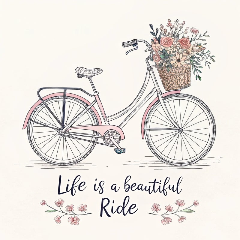 Minimalist Bicycle Illustration Tee