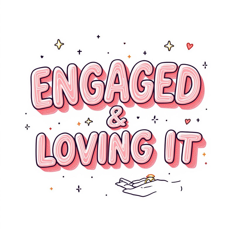 Engaged & Loving It Vector Illustration