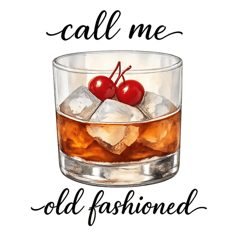 Watercolor Whiskey Glass Illustration
