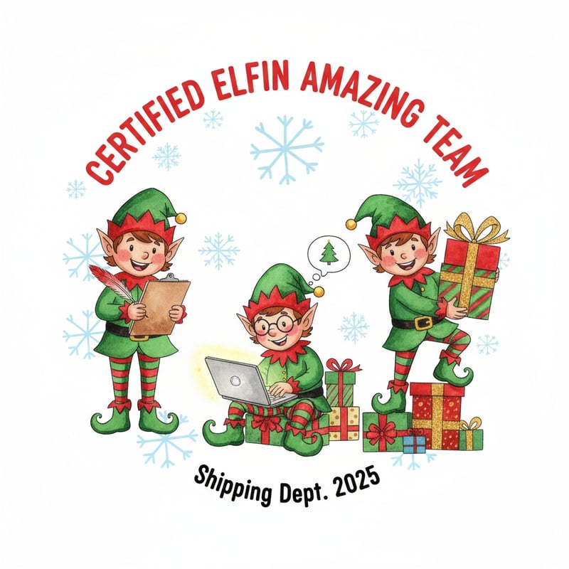Watercolor Christmas Elves Illustration
