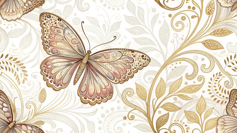 Gold Foil Butterfly Design