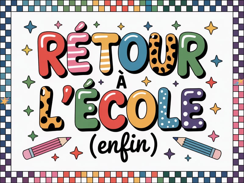 Fun Back to School Bubble Letters