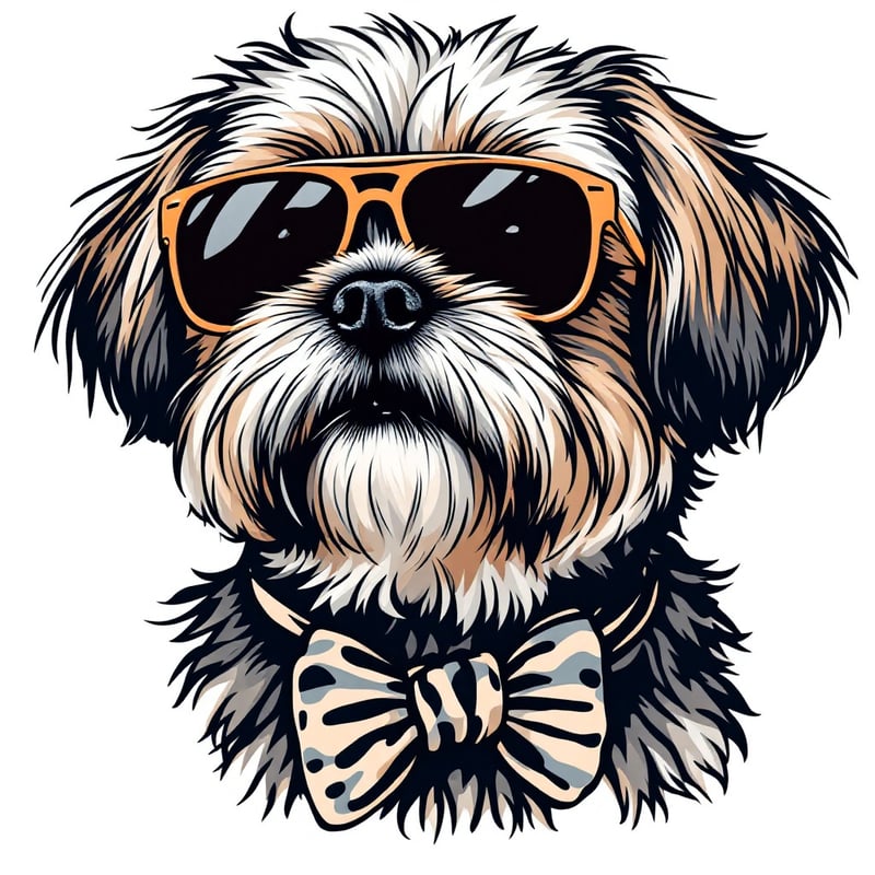 Shih Tzu Dog Portrait in Sunglasses