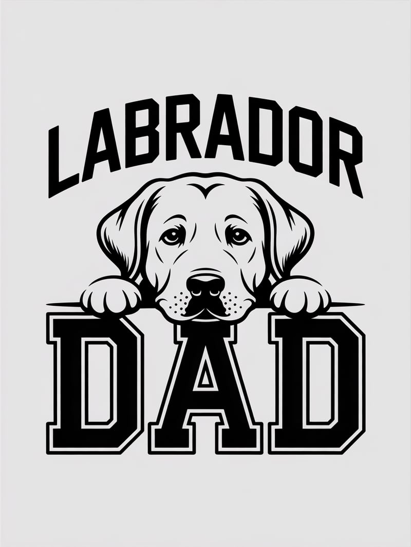 Minimalist Labrador Dad Graphic Design