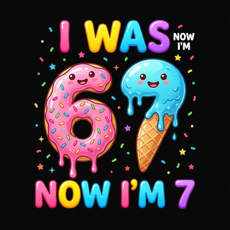 Cute Birthday 6 to 7 T-Shirt Graphic
