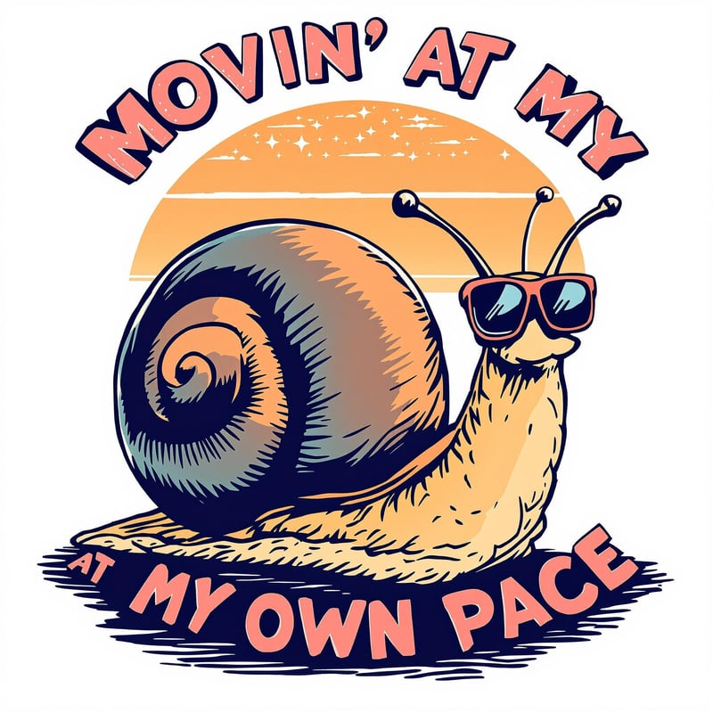 Vintage Chill Snail Illustration