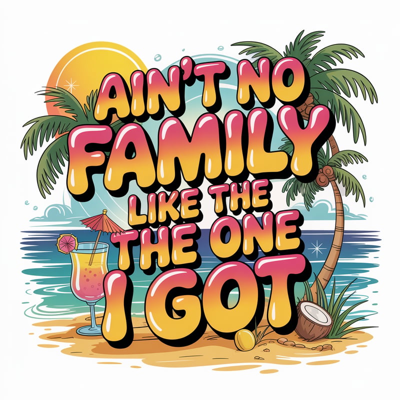 Tropical Family Quote T-Shirt Design
