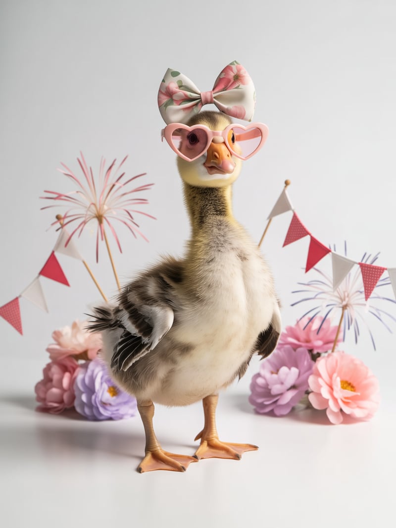 Cute Baby Goose with Sunglasses