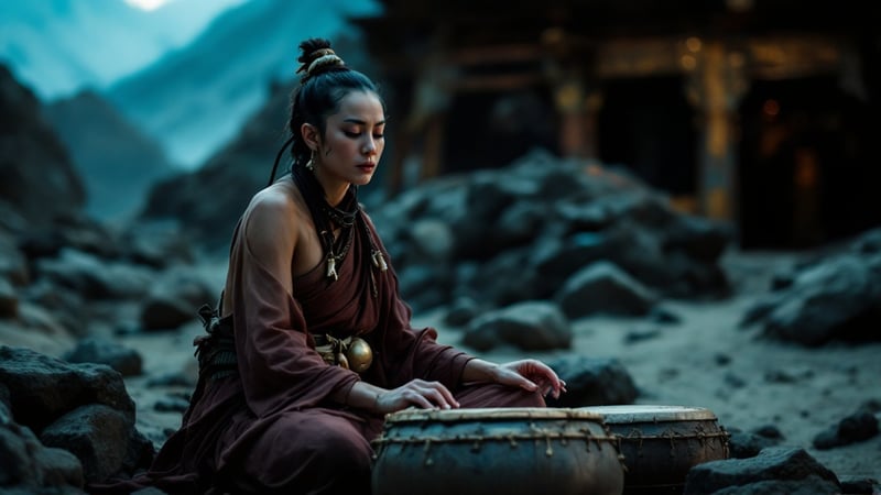 Tibetan Buddhist Chöd Ritual at Dusk