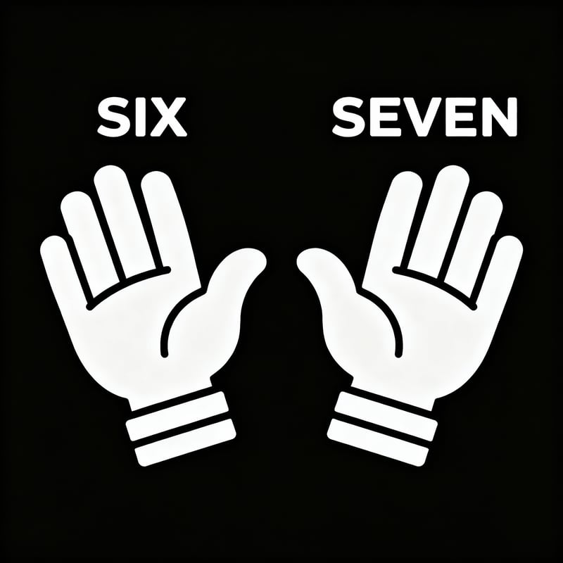 Minimalist 6-7 Kid Gesture Illustration