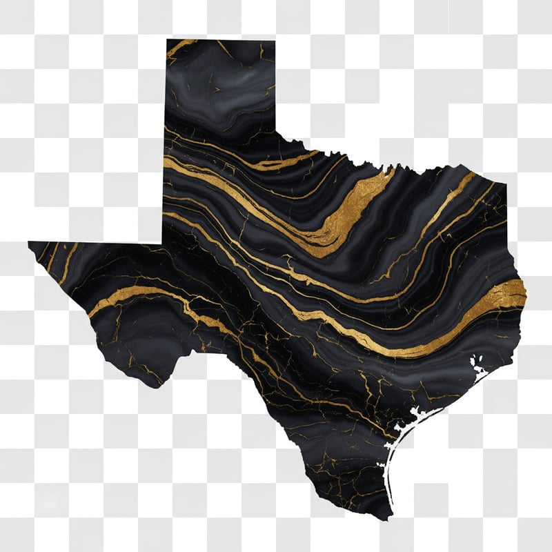 Texas Silhouette with Marble Pattern