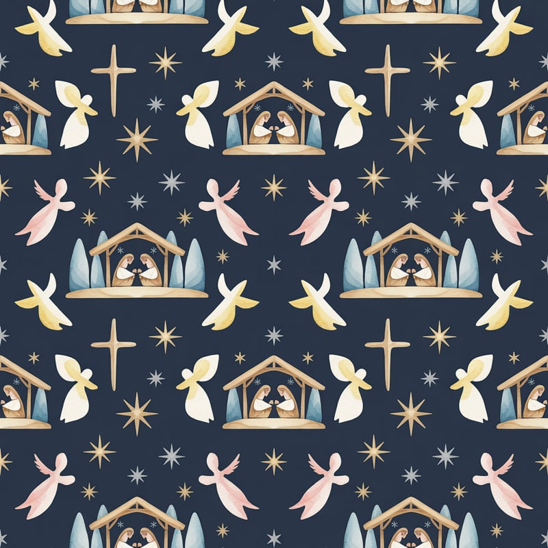 Christmas Religious Symbols Pattern