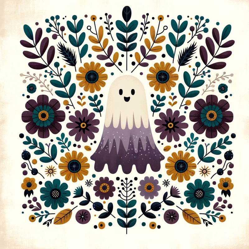 Whimsical Halloween Ghost Vector Art