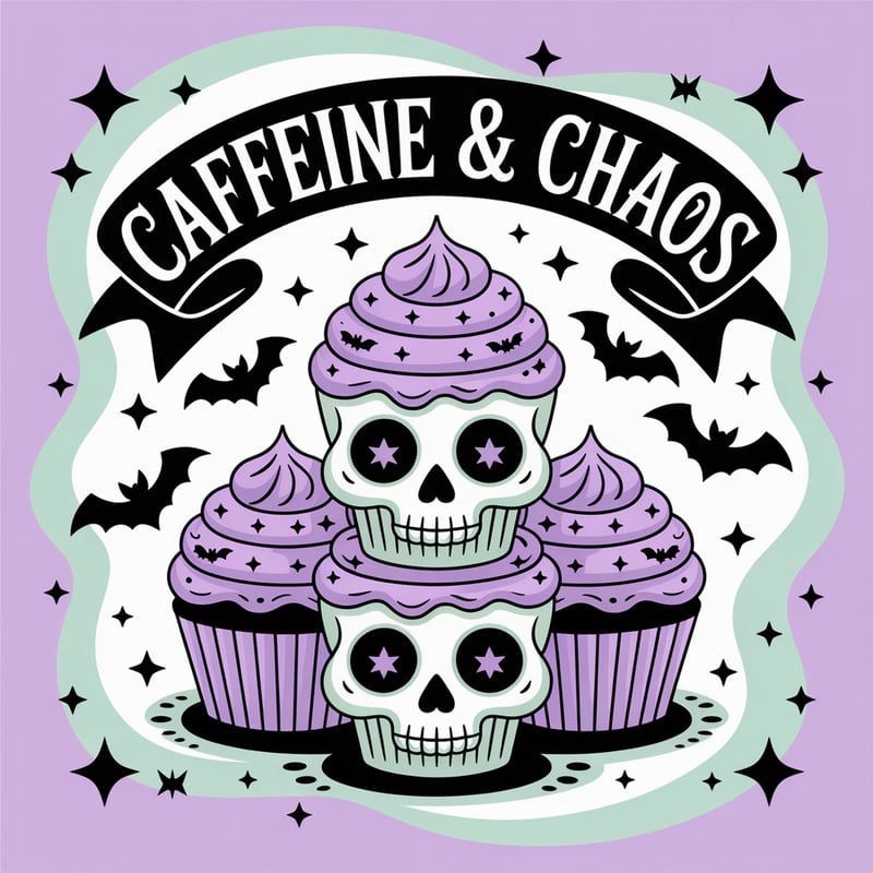 Pastel Goth Skull Cupcakes Design