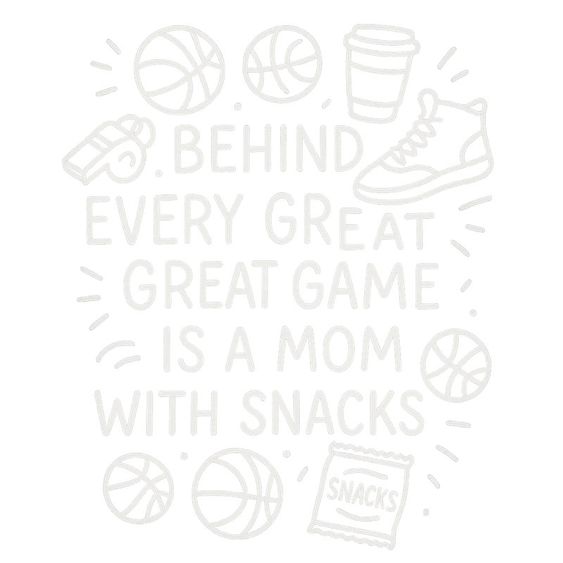 Basketball Mom White Line Art Tee