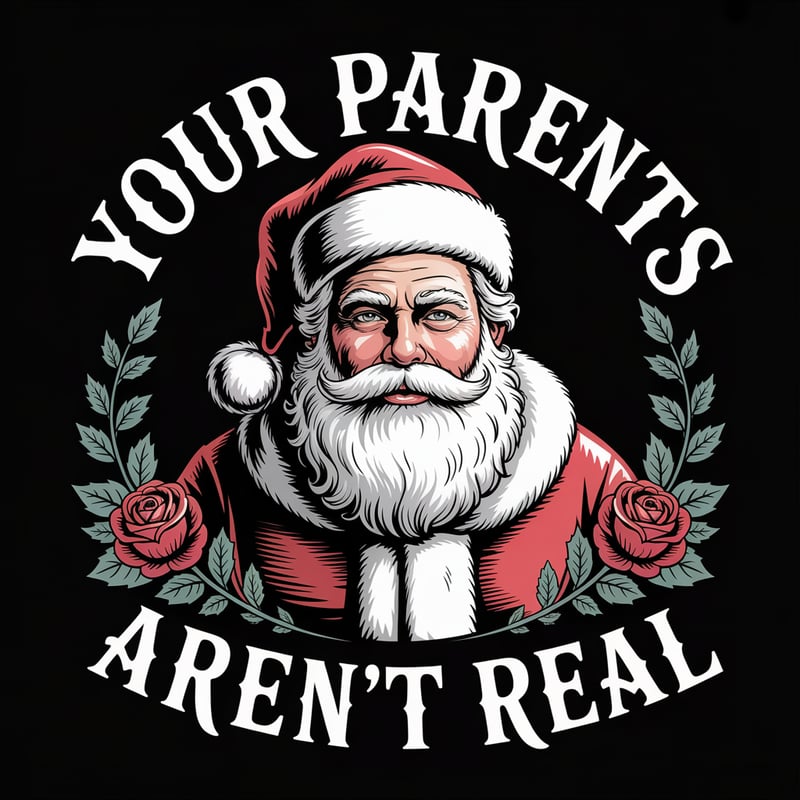 Vintage Gothic Santa T-Shirt Design