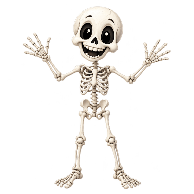 Friendly Cartoon Skeleton Illustration