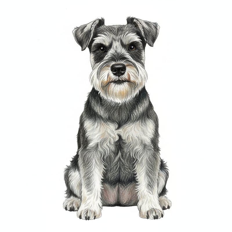 Realistic Miniature Schnauzer Drawing