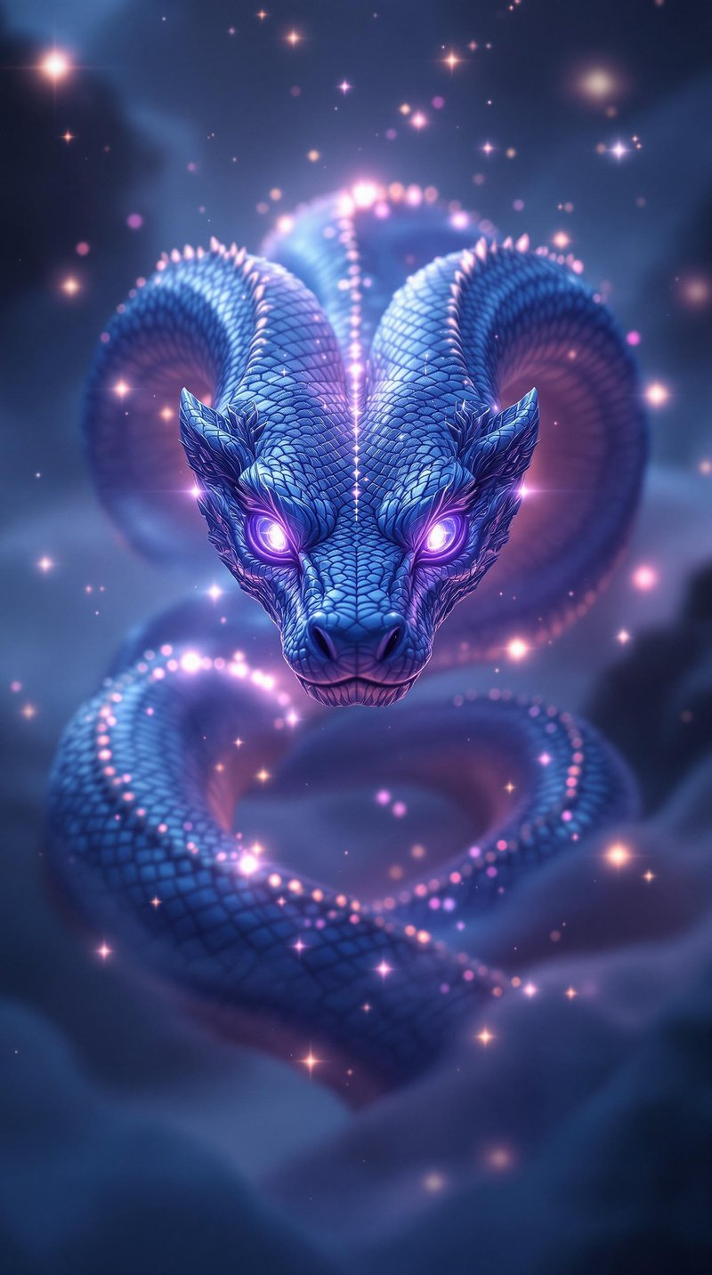 Celestial Serpent in Ethereal Night
