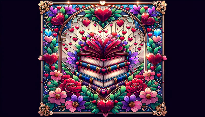 Romantic Stained Glass Heart Design