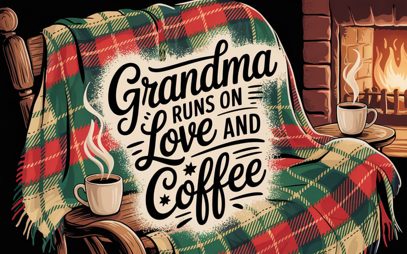 Rustic Plaid Wrap with Cozy Coffee Design