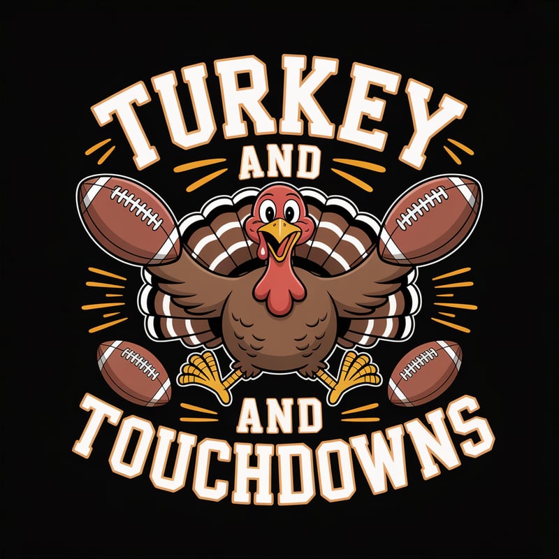 Thanksgiving Turkey Football T-Shirt