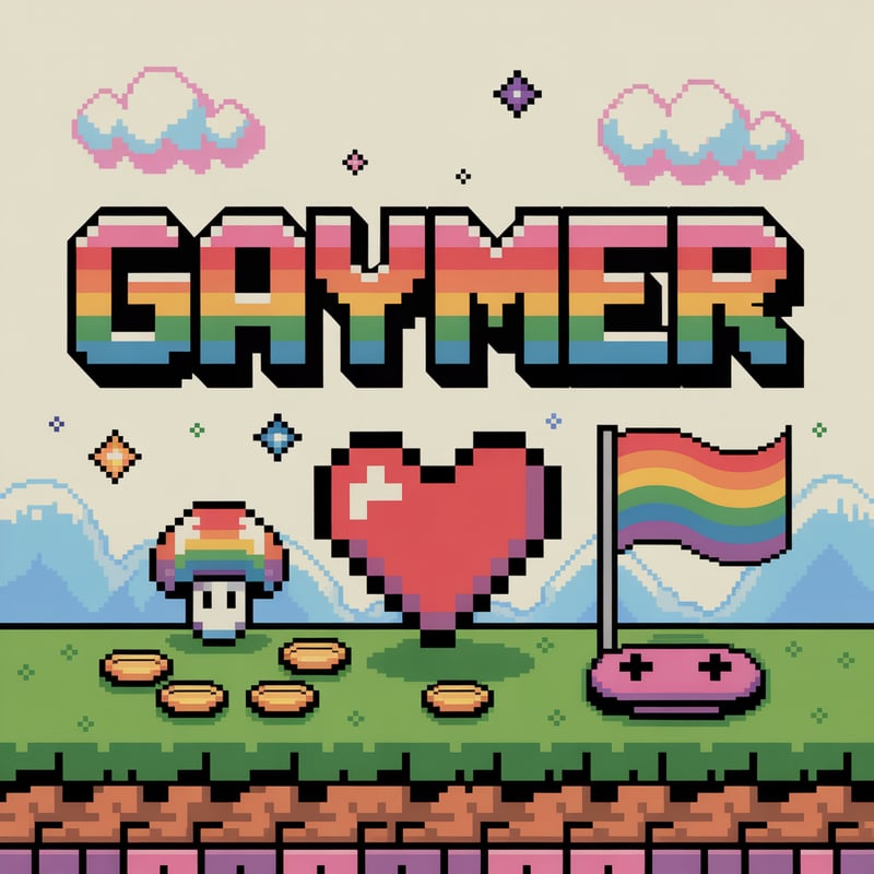 Retro Pixel Art Pride Gamer