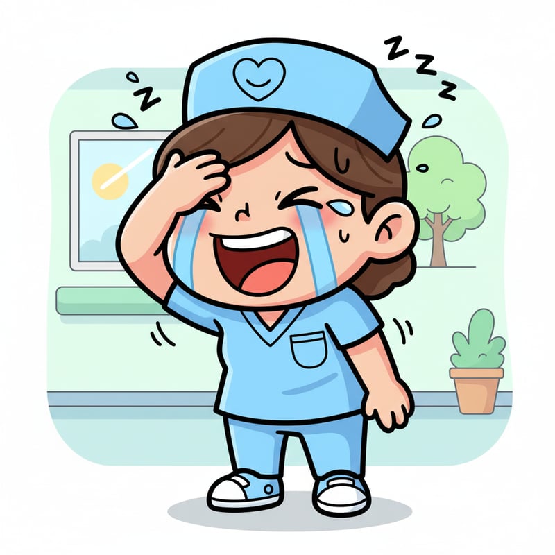 Cartoon Nurse Facepalm Illustration