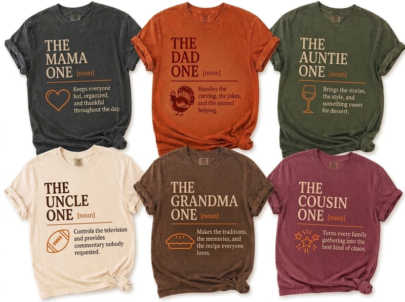 Family Role T-Shirts with Icons