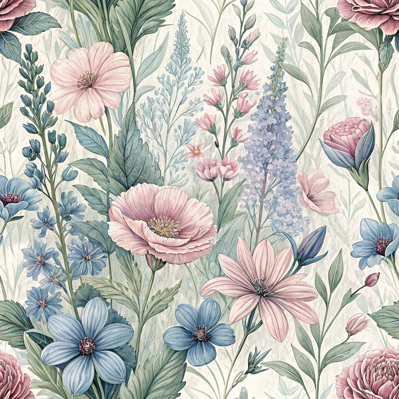 Soft Pastel Wildflower Explosion
