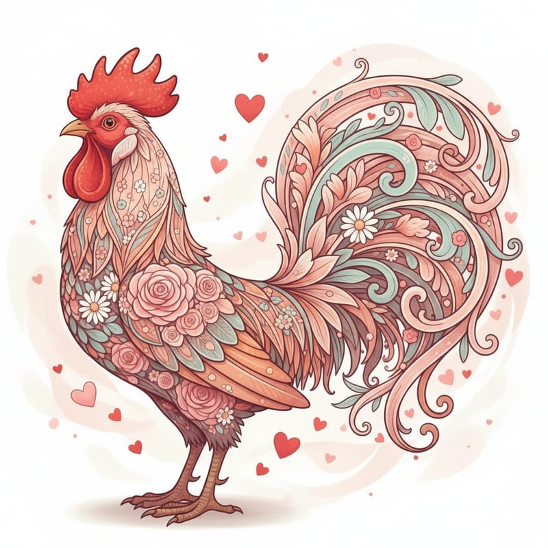 Valentine's Day Decorative Rooster
