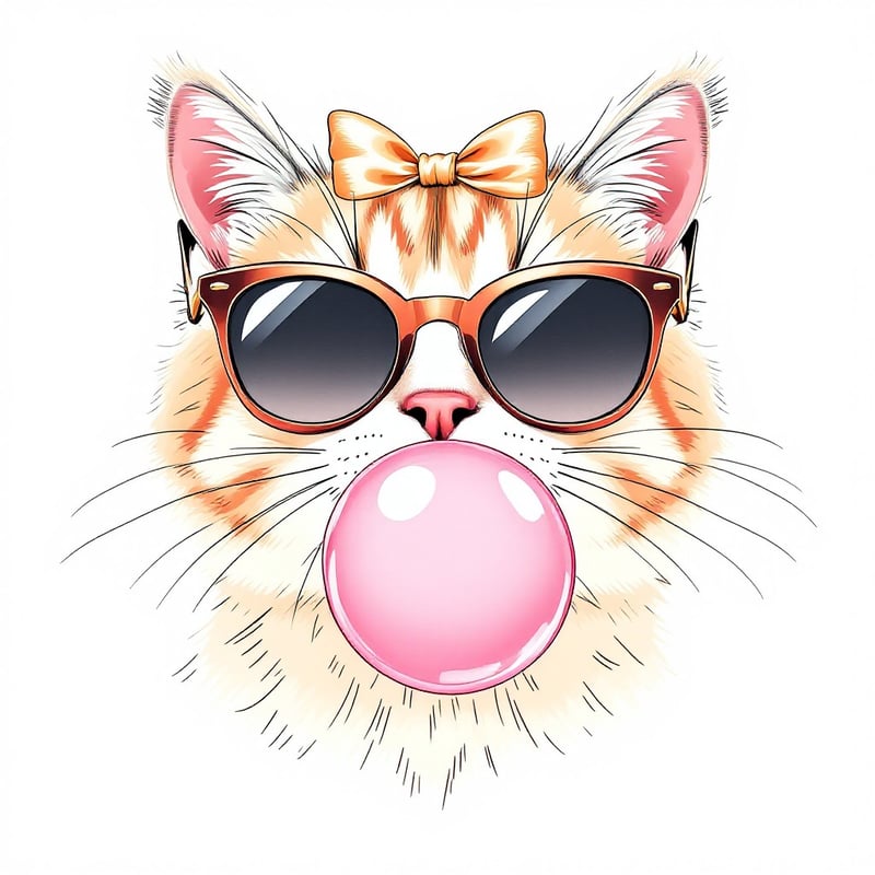 Vibrant Cat Face Vector Illustration