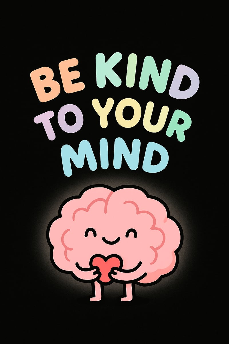 Cute Pink Brain Cartoon with Heart