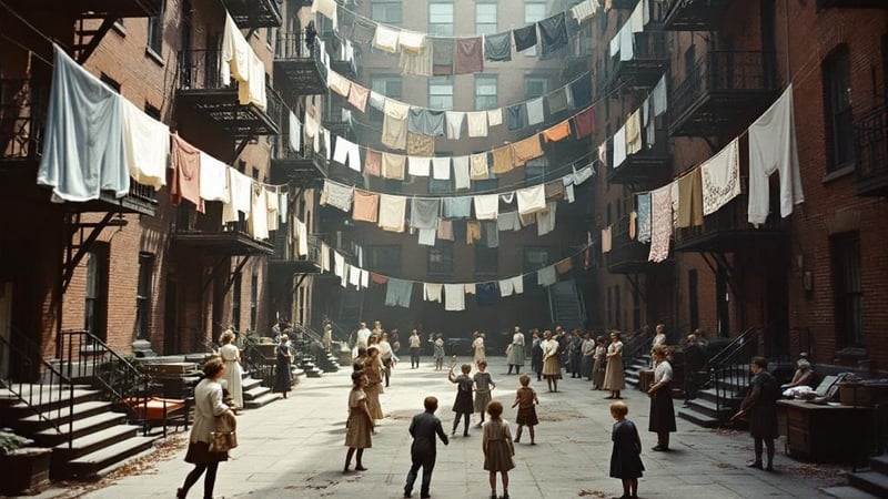1930s Brooklyn Courtyard Scene