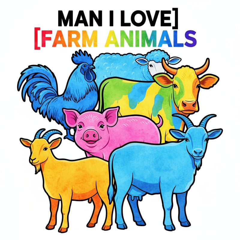 Vibrant Farm Animals Collage