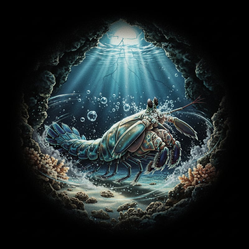 Vintage 1990s Mantis Shrimp Art