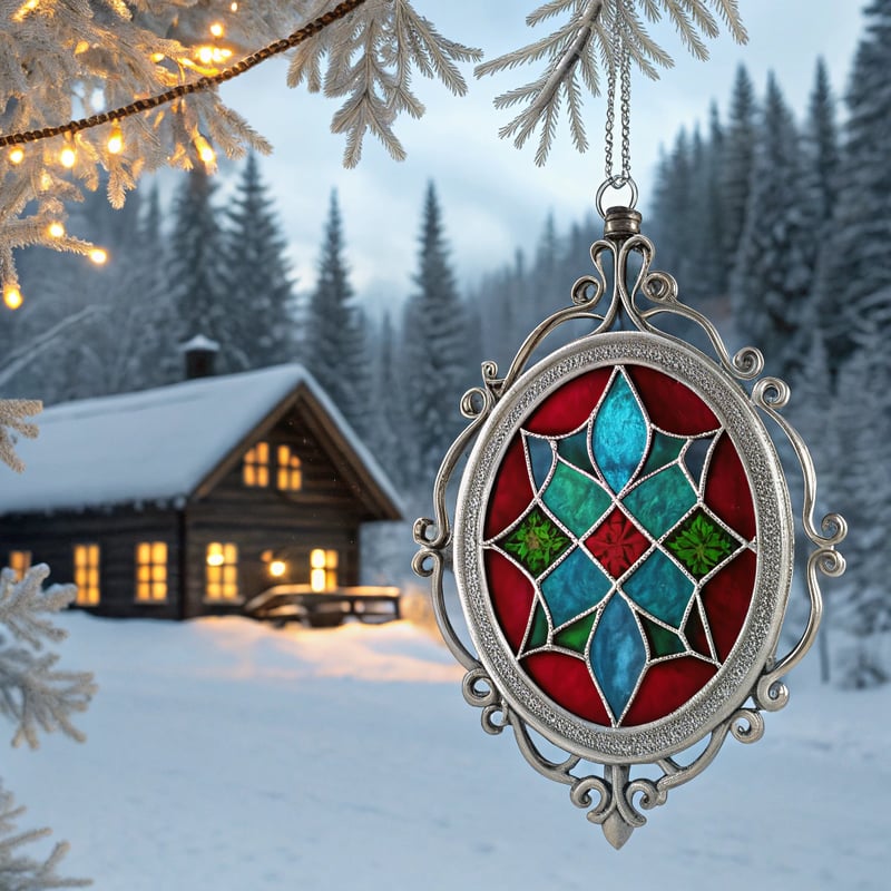 Stained Glass Christmas Ornament