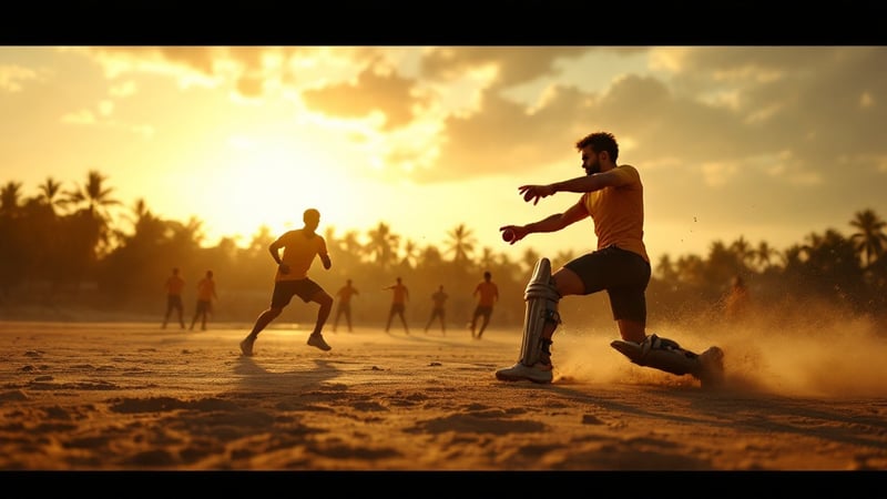 Vibrant Cricket Training at Sunset