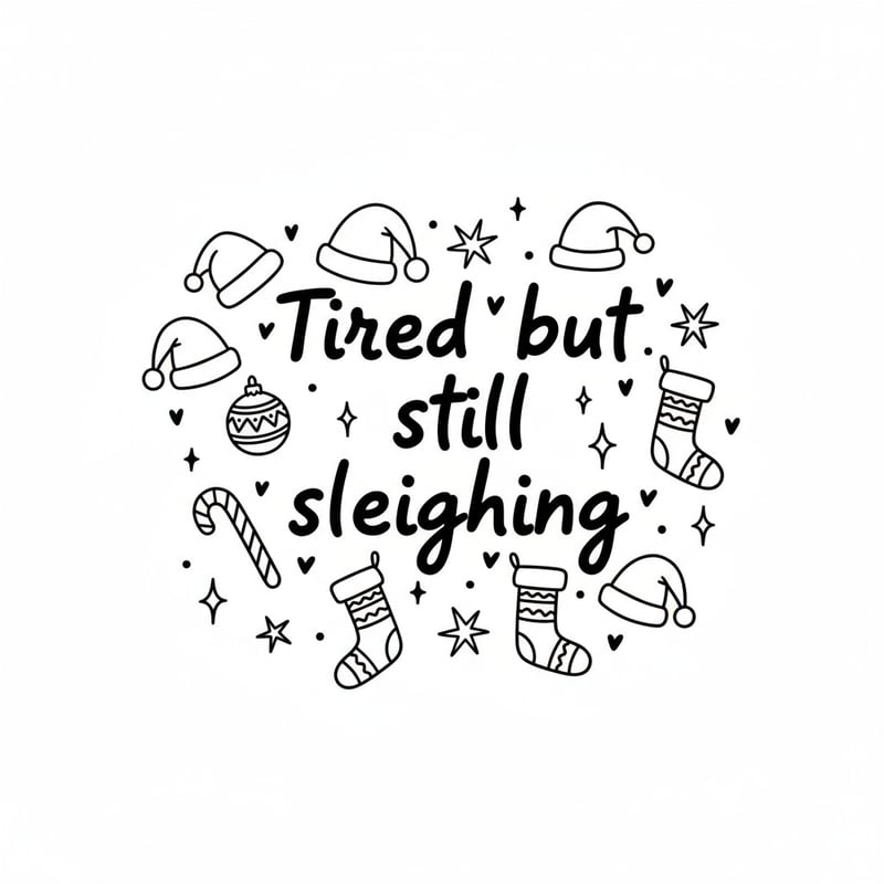 Tired but Still Sleighing Christmas Design