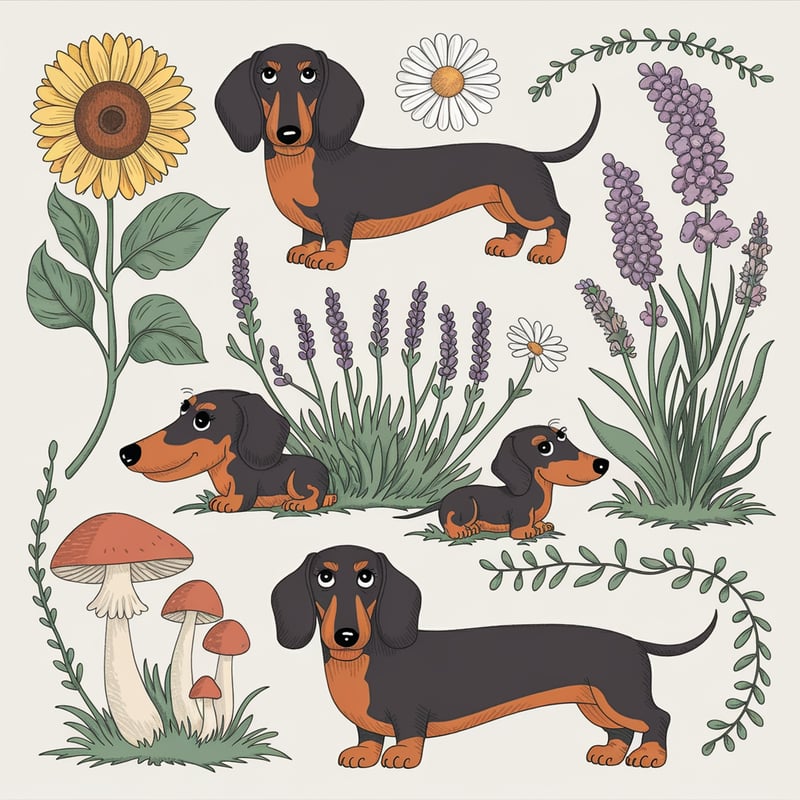 Long Dog Garden Club - Botanical Dachshunds