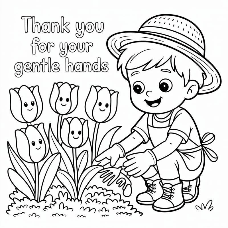 Talking Tulips Coloring Page