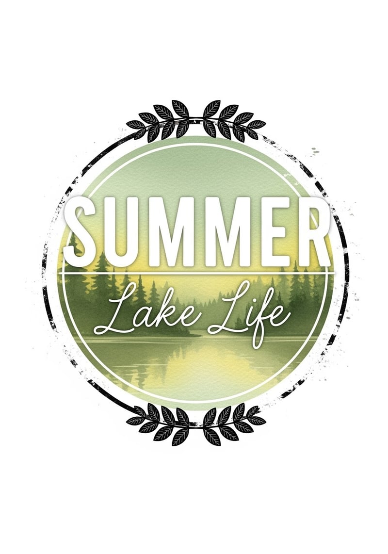 Vintage Summer Lake Life Watercolor Design