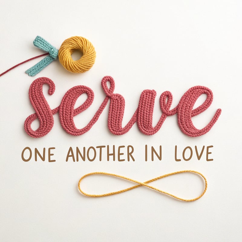 Cozy Yarn Lettering Design Serve