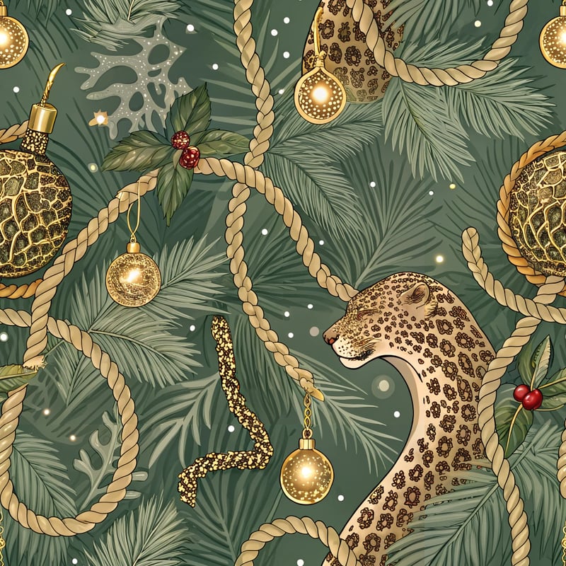 Abstract Leopard Print with Gold Medals