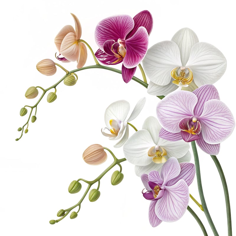 3D Orchid Arrangement in Magenta and Lavender