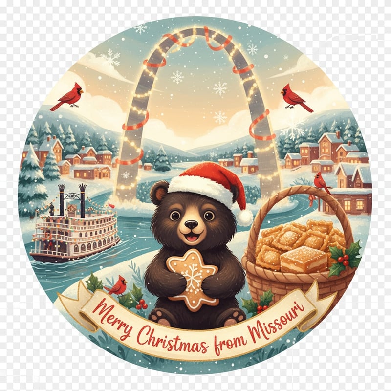 Round Missouri Christmas Design