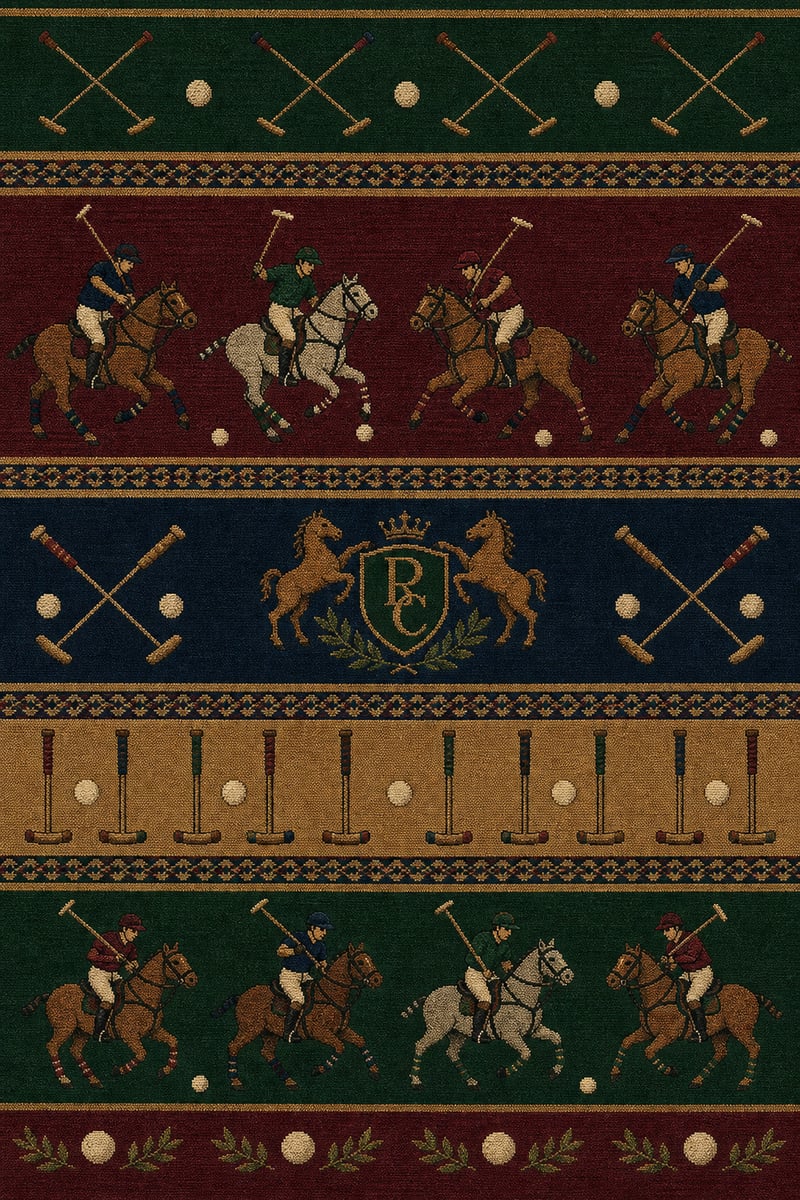 Woven Polo Design with Striped Bands
