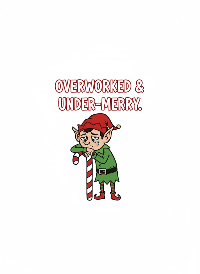Tired Elf with Candy Cane