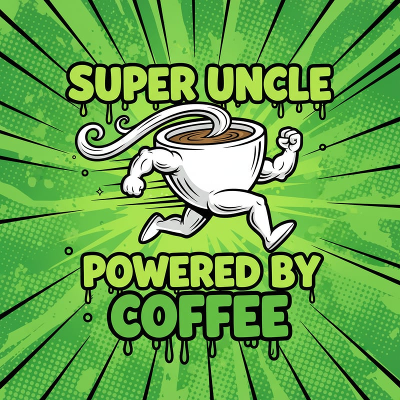 Super Uncle Coffee Comic Design