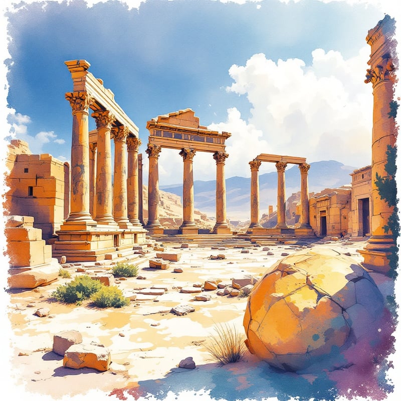 Palmyra Travel Poster Illustration